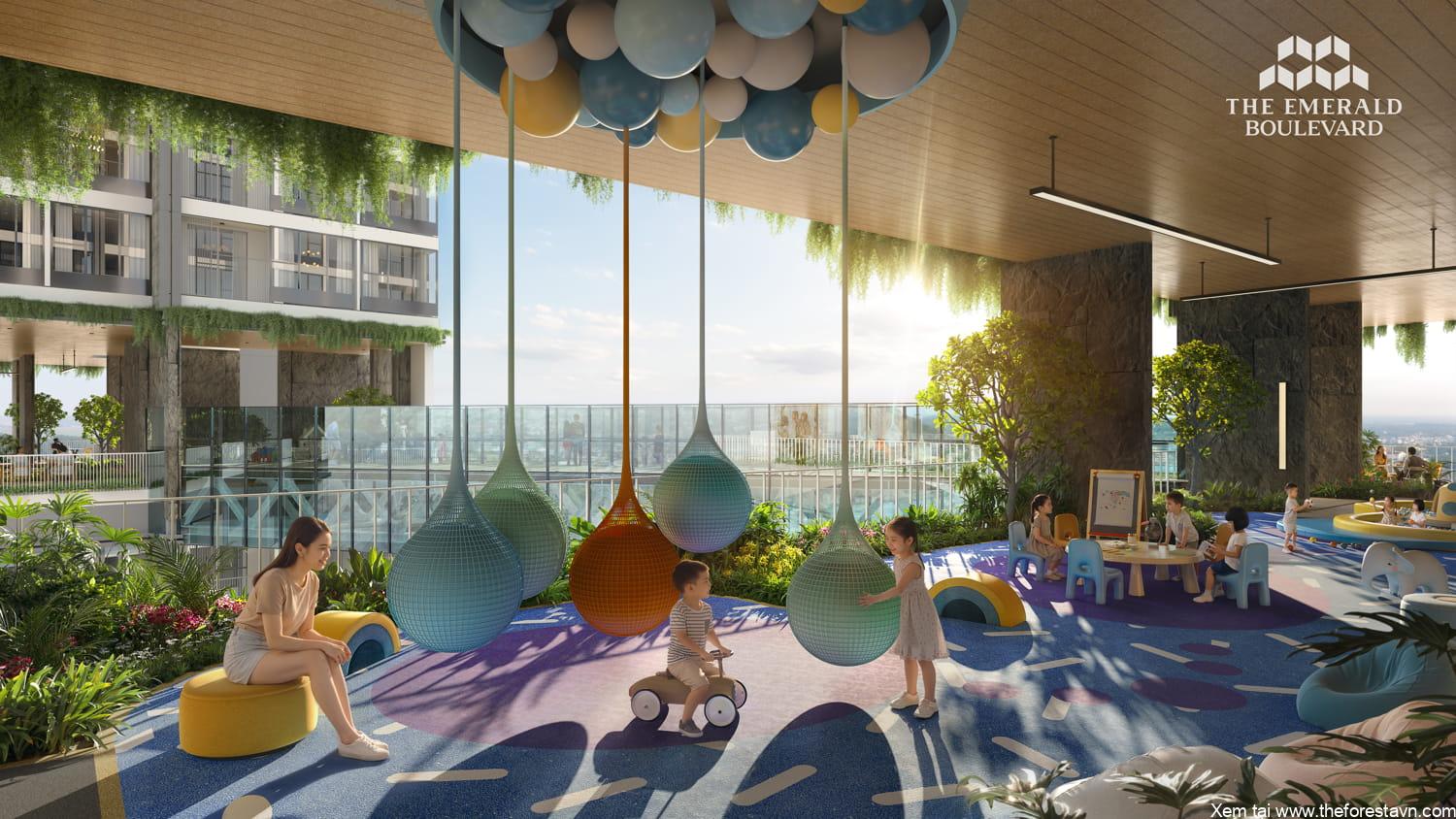 Khu vui chơi cho trẻ em trên tầng 20 tại dự án The Emerald Boulevard