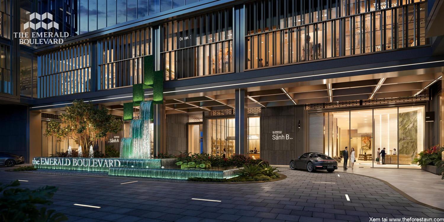 Sảnh đón The Emerald Boulevard, mặt tiền sang trọng đẳng cấp