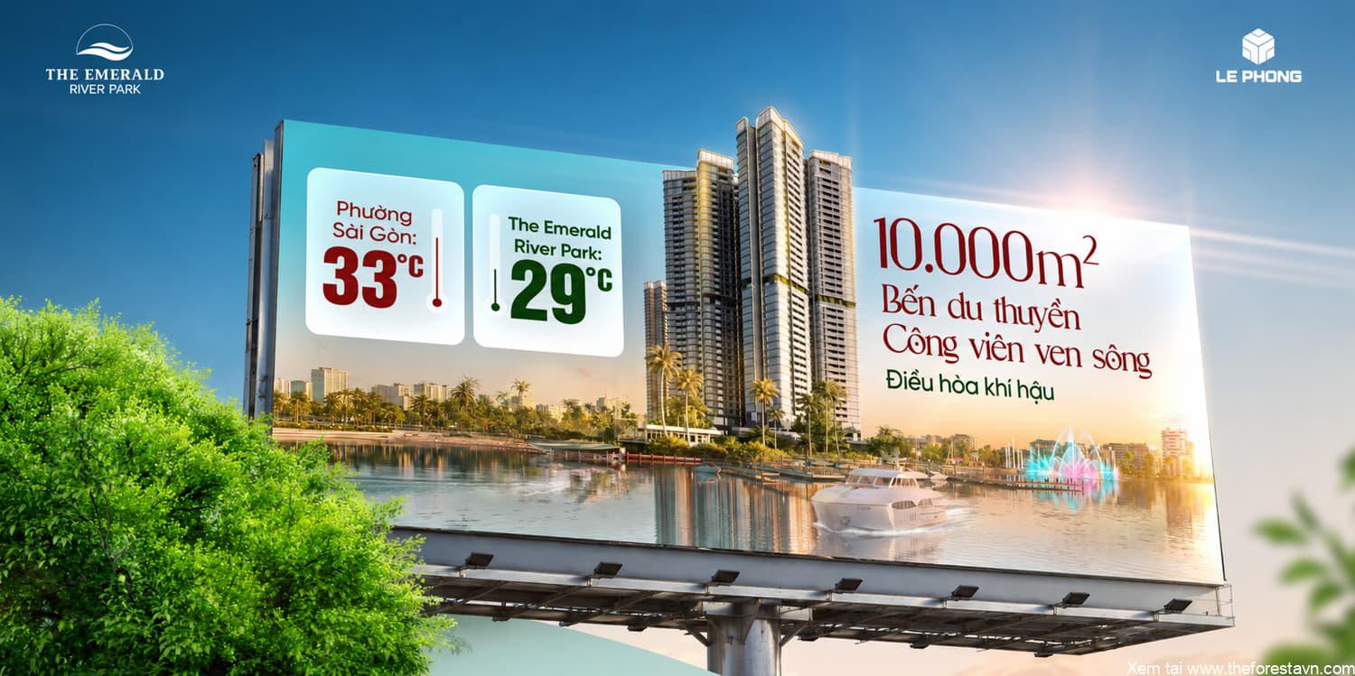 The Emerald River Park bến thuyền 10.000m2 sông điều hòa khí hậu