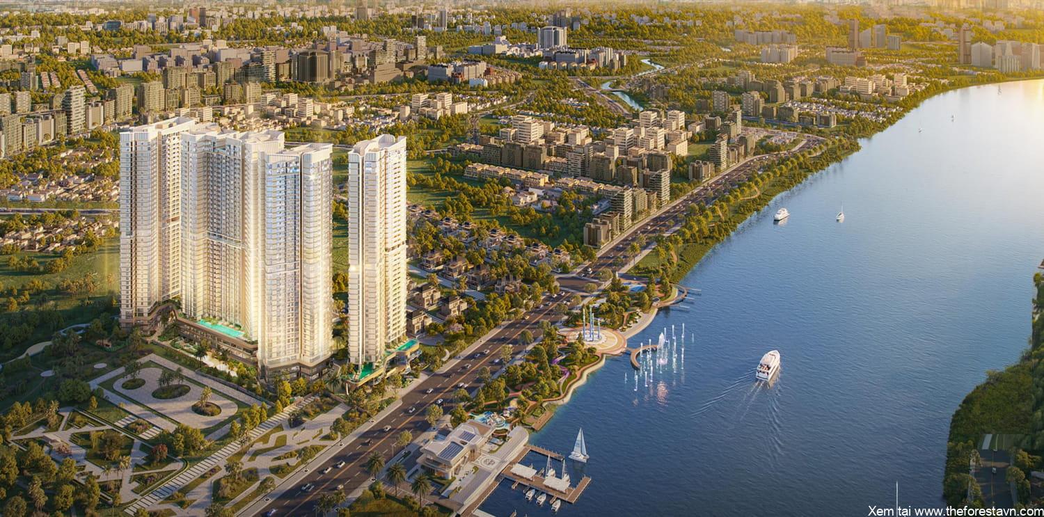 The Emerald River Park do Lê Phong Group phát triển, phân khúc bất động sản cao cấp ven sông có biểu tượng bến du thuyền